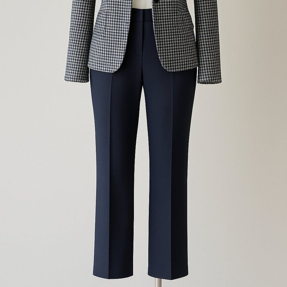 212 Collection Navy Dress Pants Size 8P – Classic Straight Leg Work Trousers - Picture 1 of 8